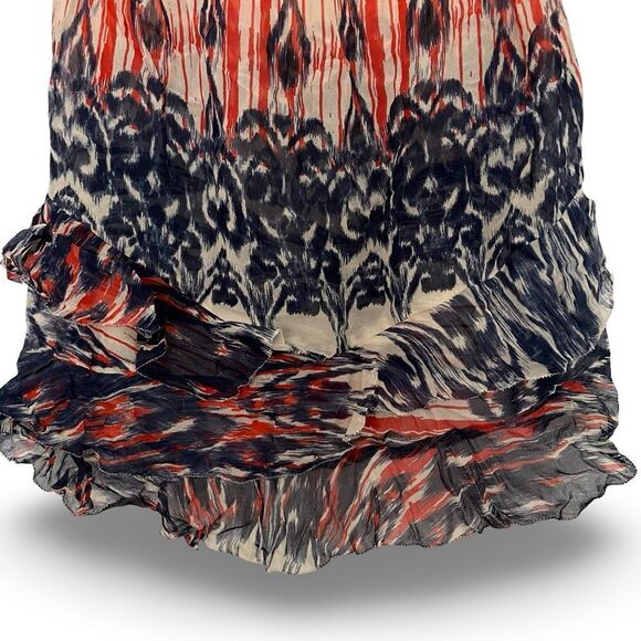 Joie 100% silk chiffon ikat tank top size Small tiered ruffle hem - Picture 7 of 7